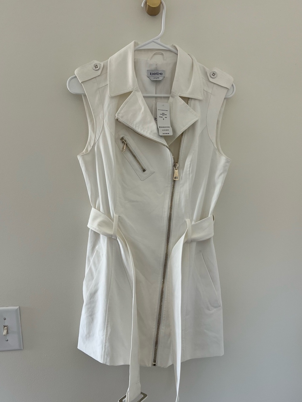 NWT bebe belted Moto dress